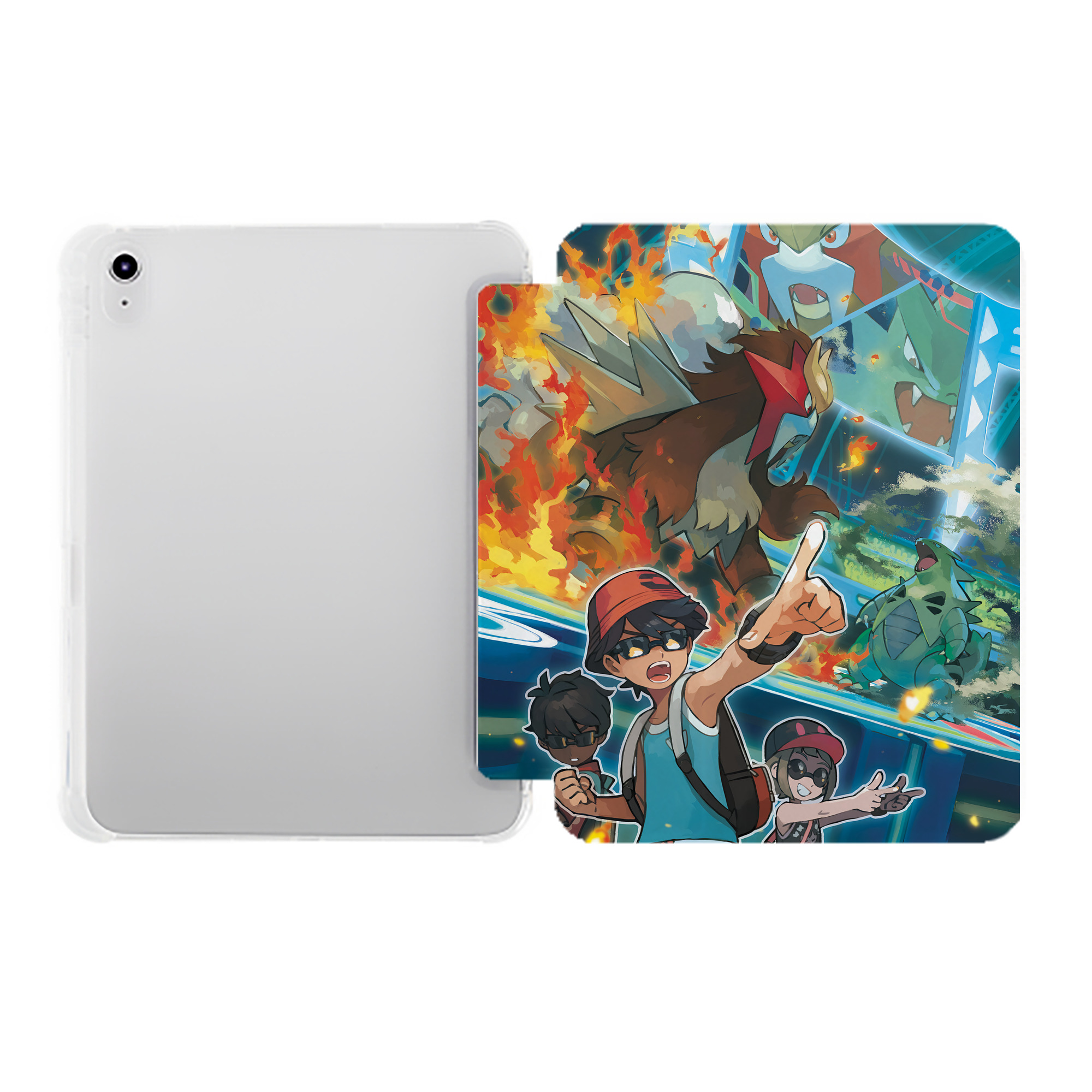 （画像用） ポケットモンスター Pokémon IPad ケース ペン収納付き 三つ折りスタンド PUレザー×シリコン 対応機種9.5/10.5/10.9インチ
